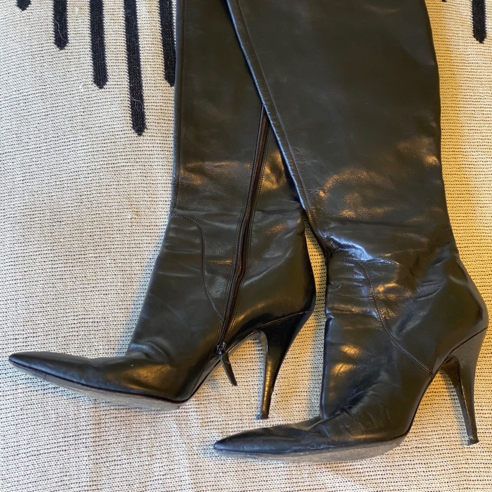 Via Spiga - Leather knee-high boots - Black